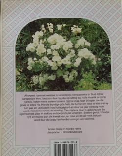 Back cover of 'n Delos Tuingids - Rose (1992) showing a clean surface with barcode and ISBN 9781868262137. Foto deur Karin's Treasures.