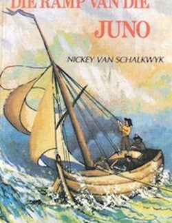Voorblad van Die ramp van die Juno deur Nickey Van Schalkwyk tweedehanse boek in redelike toestad by Karin's Treasures.
