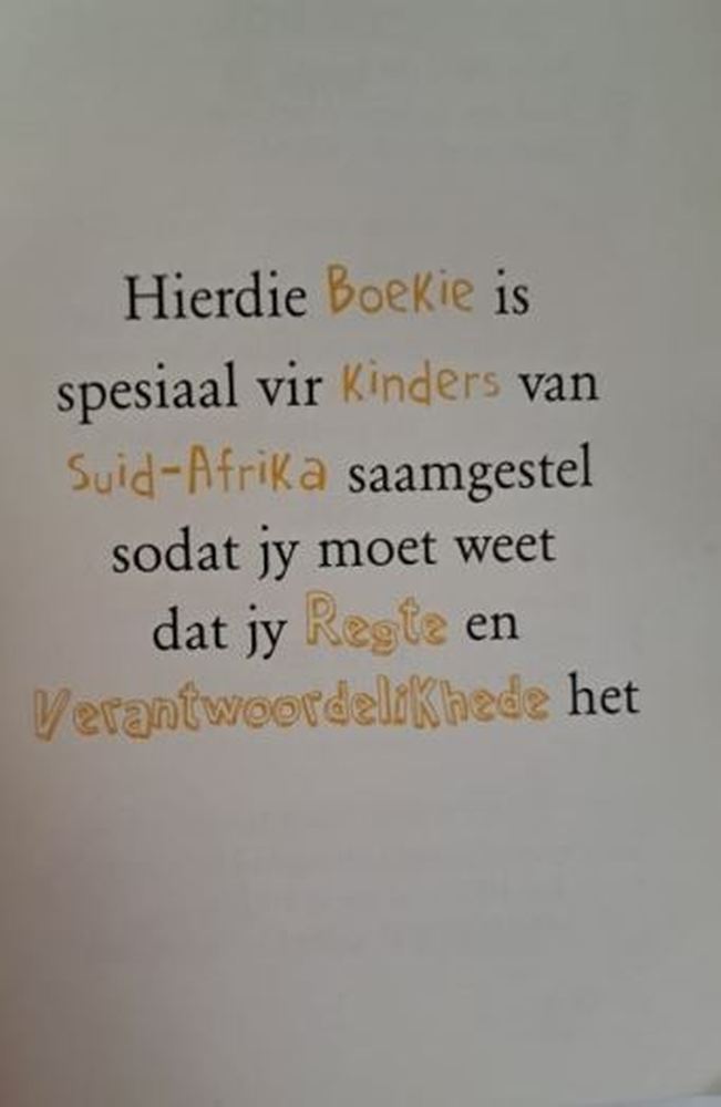 Binneblad 1 uit Kinders van Suid-Afrika het almal regte en verantwoordelikhede
