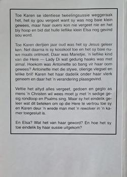 Foto van agterblad van My naam is Elsa deur Ruth Tanzarella. Foto is geneem deur Karin's Treasures. 