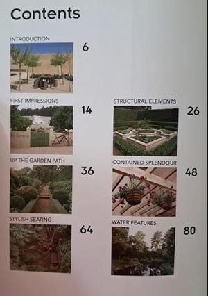 Contents page of Focal Points and features in today’s gardens – Suzette Stephenson & Louise van Rooyen