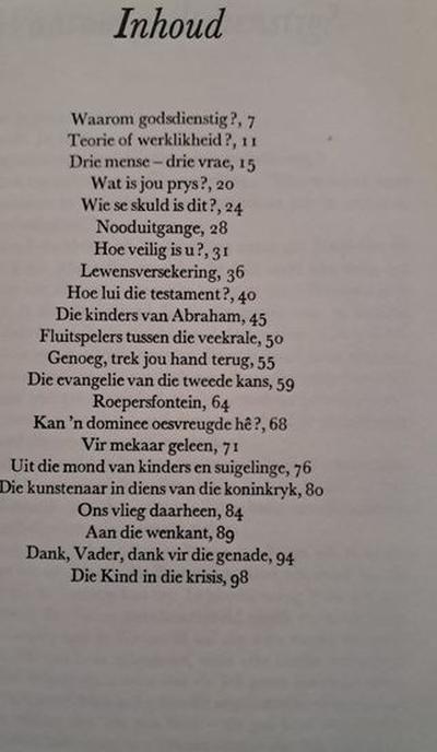 Inhoudsopagwe van Die tweede kans deur Kobus van der Westhuyzen hardeband uitgawe, Foto deur Karin's Treasures.