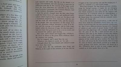 Inside page of Ara Islands: A Personal Journey by Dennis Smith. Photo by Karin's Treasures..