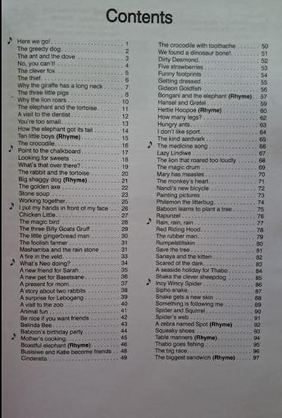 Back cover of Book of Stories Rhymes and Songs children’s paperback with description