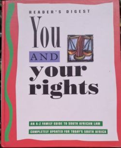 Front cover of Reader's Digest You and Your Rights South African edition hardcover book. Photo by Karin's Treasures