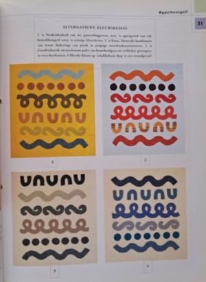 Kleurvolle kitskwilte deur Rosemary Wilkinson binneblad. Foto deur Karin's Treasures 