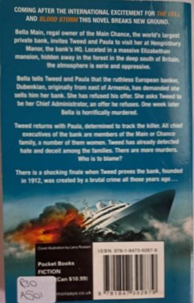 Back Cover of The Main Chance by Colin Forbes, small-format paperback thriller